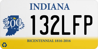 IN license plate 132LFP
