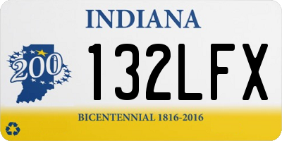 IN license plate 132LFX
