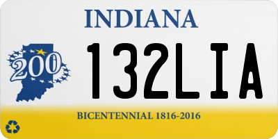 IN license plate 132LIA