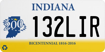 IN license plate 132LIR