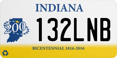 IN license plate 132LNB