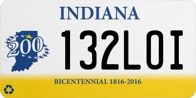 IN license plate 132LOI