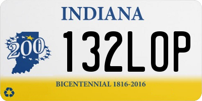 IN license plate 132LOP
