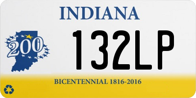 IN license plate 132LP