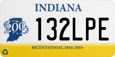 IN license plate 132LPE