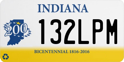 IN license plate 132LPM