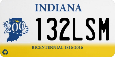 IN license plate 132LSM
