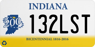 IN license plate 132LST