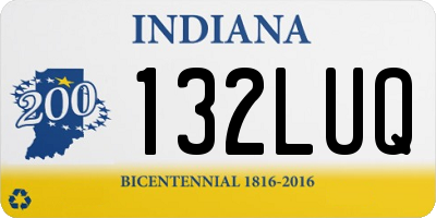 IN license plate 132LUQ