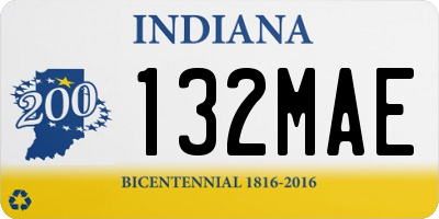IN license plate 132MAE