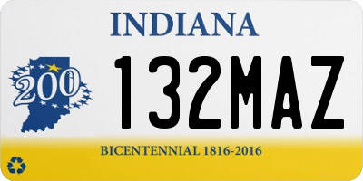 IN license plate 132MAZ