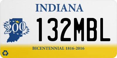 IN license plate 132MBL