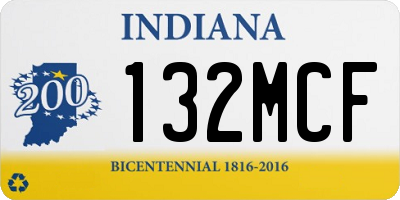 IN license plate 132MCF