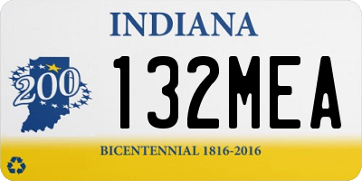 IN license plate 132MEA