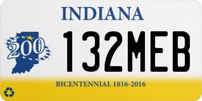 IN license plate 132MEB
