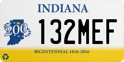 IN license plate 132MEF