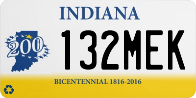 IN license plate 132MEK