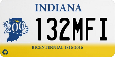 IN license plate 132MFI