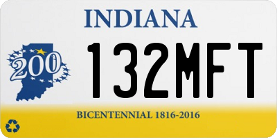 IN license plate 132MFT