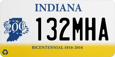 IN license plate 132MHA