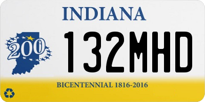 IN license plate 132MHD