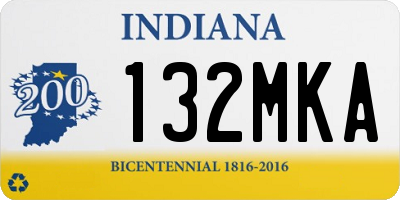 IN license plate 132MKA