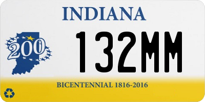 IN license plate 132MM
