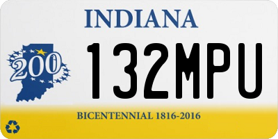 IN license plate 132MPU