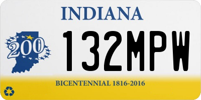 IN license plate 132MPW