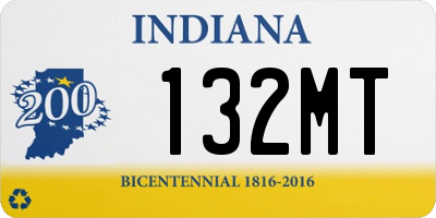 IN license plate 132MT