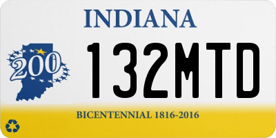 IN license plate 132MTD