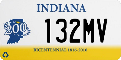 IN license plate 132MV