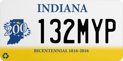 IN license plate 132MYP