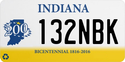IN license plate 132NBK