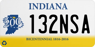 IN license plate 132NSA