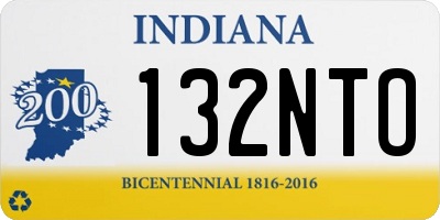 IN license plate 132NTO