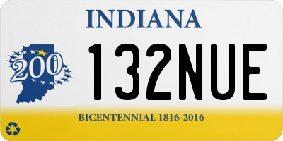 IN license plate 132NUE