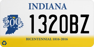IN license plate 132OBZ