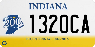 IN license plate 132OCA
