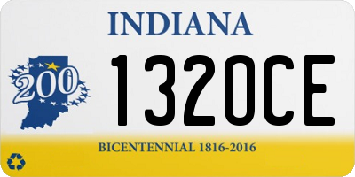 IN license plate 132OCE