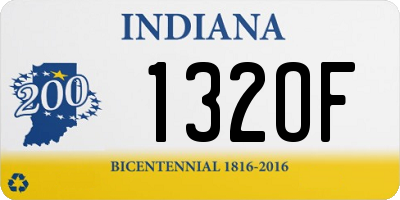 IN license plate 132OF