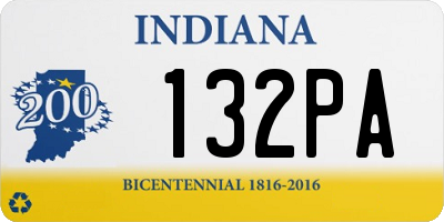 IN license plate 132PA
