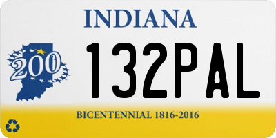 IN license plate 132PAL