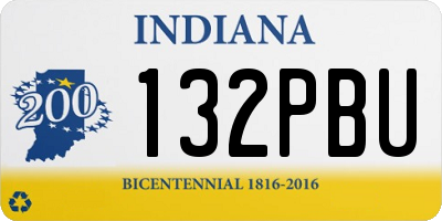 IN license plate 132PBU