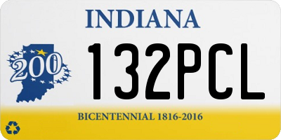IN license plate 132PCL