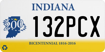 IN license plate 132PCX