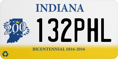 IN license plate 132PHL