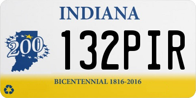 IN license plate 132PIR