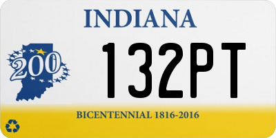 IN license plate 132PT