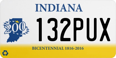 IN license plate 132PUX